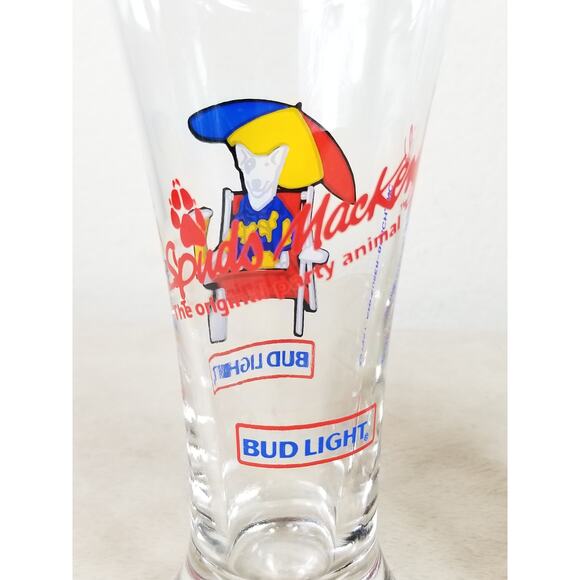 Budweiser Glassware Bud Light 1987 Spuds Mackenzie 7" Pilsner Beer Glasses x2 - Picture 10 of 14